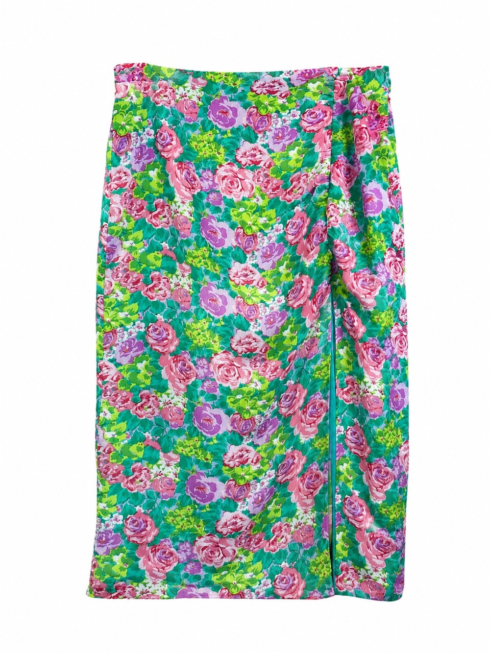 Lulu’s NWT size XL Vibrant Floral Midi Skirt with slit Cottagecore Garden Party